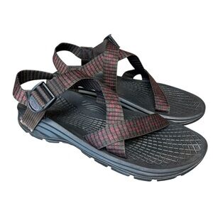 Chaco Men’s Sandals Black Red Nylon Strap Shoes Outdoor Sandal - US Size 12